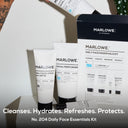 MARLOWE Face Essentials Set featuring daily face care products including eye cream and skincare essentials.