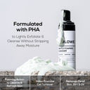 MARLOWE gentle foaming cleanser for face with natural ingredients, shown with a pump bottle and clean, soft foam.
