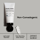 Marlowe facial moisturizer in a sleek jar, showing its smooth, creamy texture and minimalist packaging for nourishing face skin.