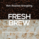 Marlowe energizing coffee bar soap with fresh brew scent, shown as a rectangular soap bar with textured surface and coffee aroma.