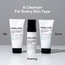 MARLOWE. facial scrub for face, showing exfoliating texture and natural ingredients in a clean, white container.