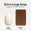 Marlowe Energizing Coffee Soap Bar with fresh brew scent, featuring a rectangular bar with textured surface and coffee bean accents.