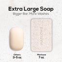 Cedarwood and sea salt set by MARLOWE featuring natural soap, scrub bar, and skincare products in a minimalist packaging.